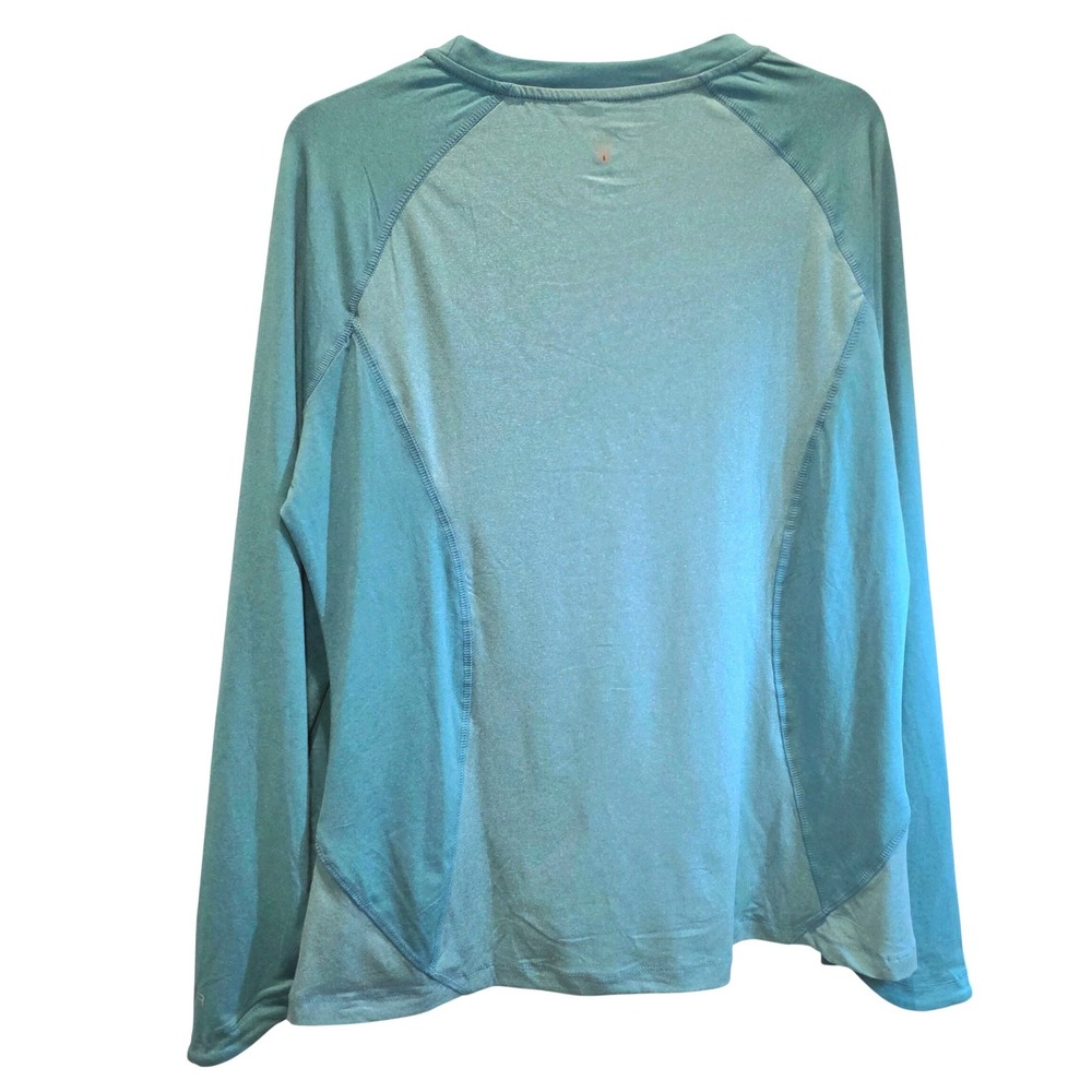Spyder Active Shirt Womens Long Sleeve Pullover Top Sz XL Green Two Tone Stretch - Picture 3 of 13